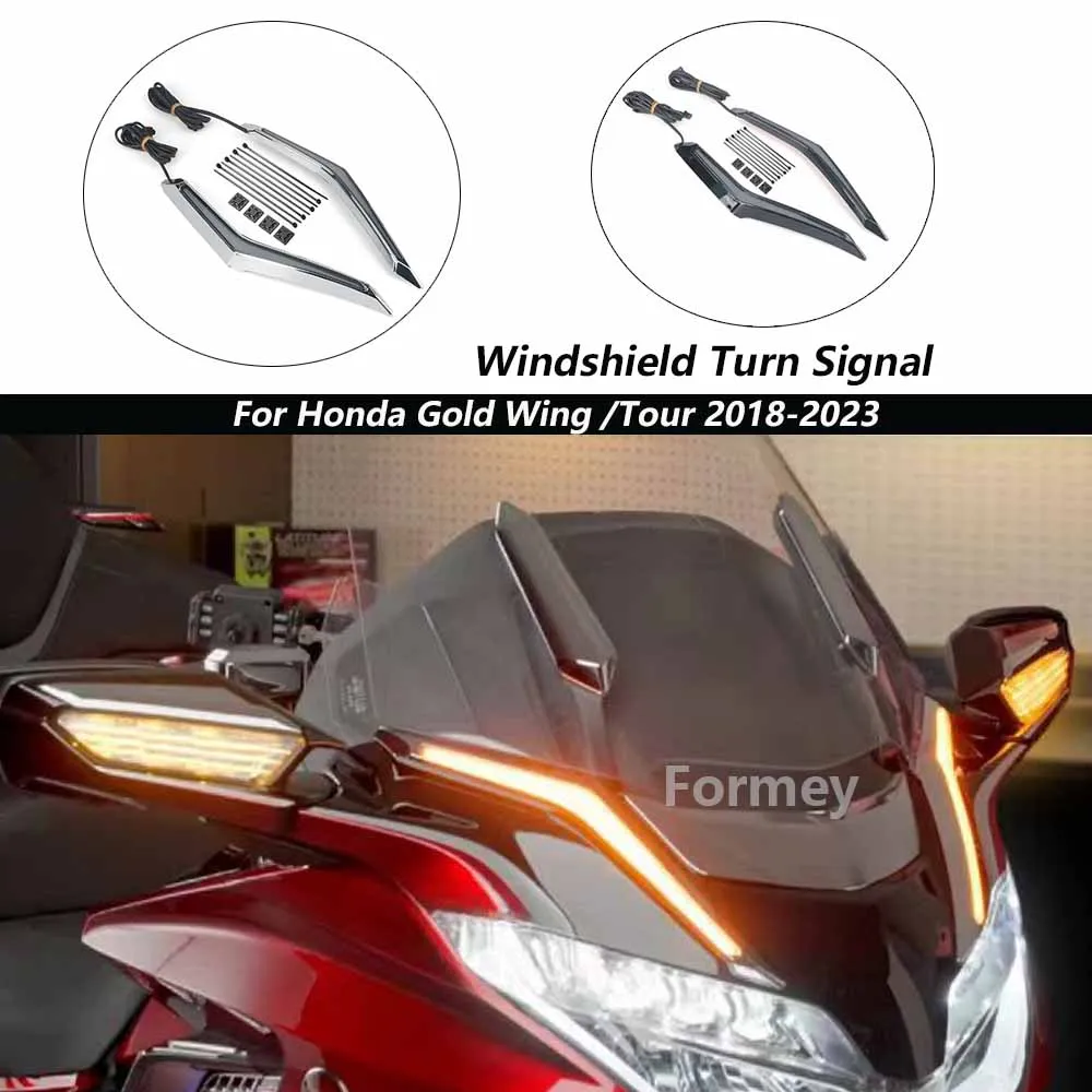 Motorcycle Trim Lamp Turn Strike Signal Brake Windshield LED Light 2018-2023 For Honda Gold Wing GL 1800 GL1800 Tour DCT Airbag