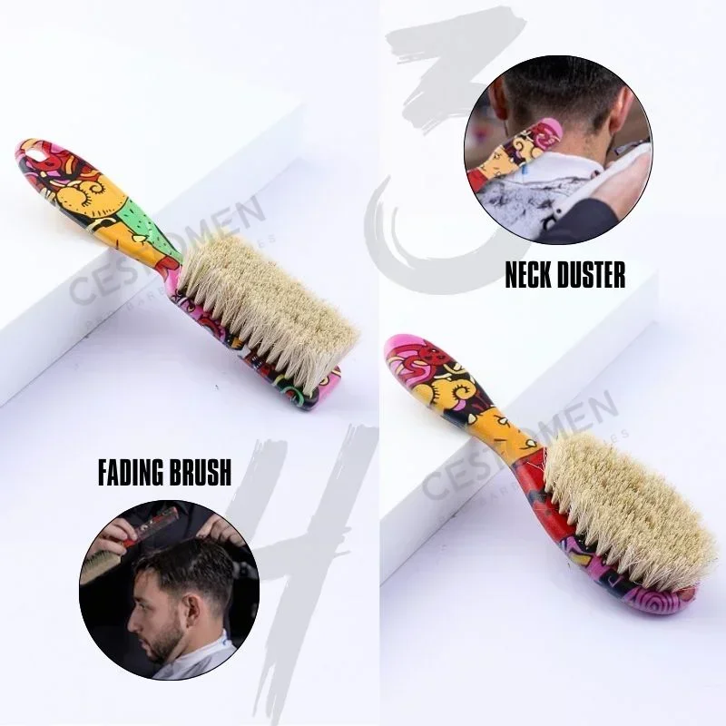 Cepillo profesional de peluquero para el cuello, cepillo de pelo de caballo, grafiti, Barba, afeitado, limpieza Facial, herramientas de estilismo, nuevo