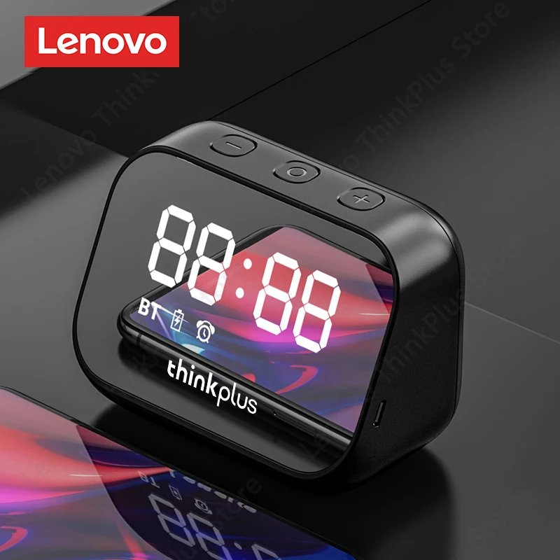 

Lenovo TS13 Wireless BT Speaker Portable Subwoofer Stereo Player LED Digital Smart Alarm Clock Mirror Design Speaker 9D Surround