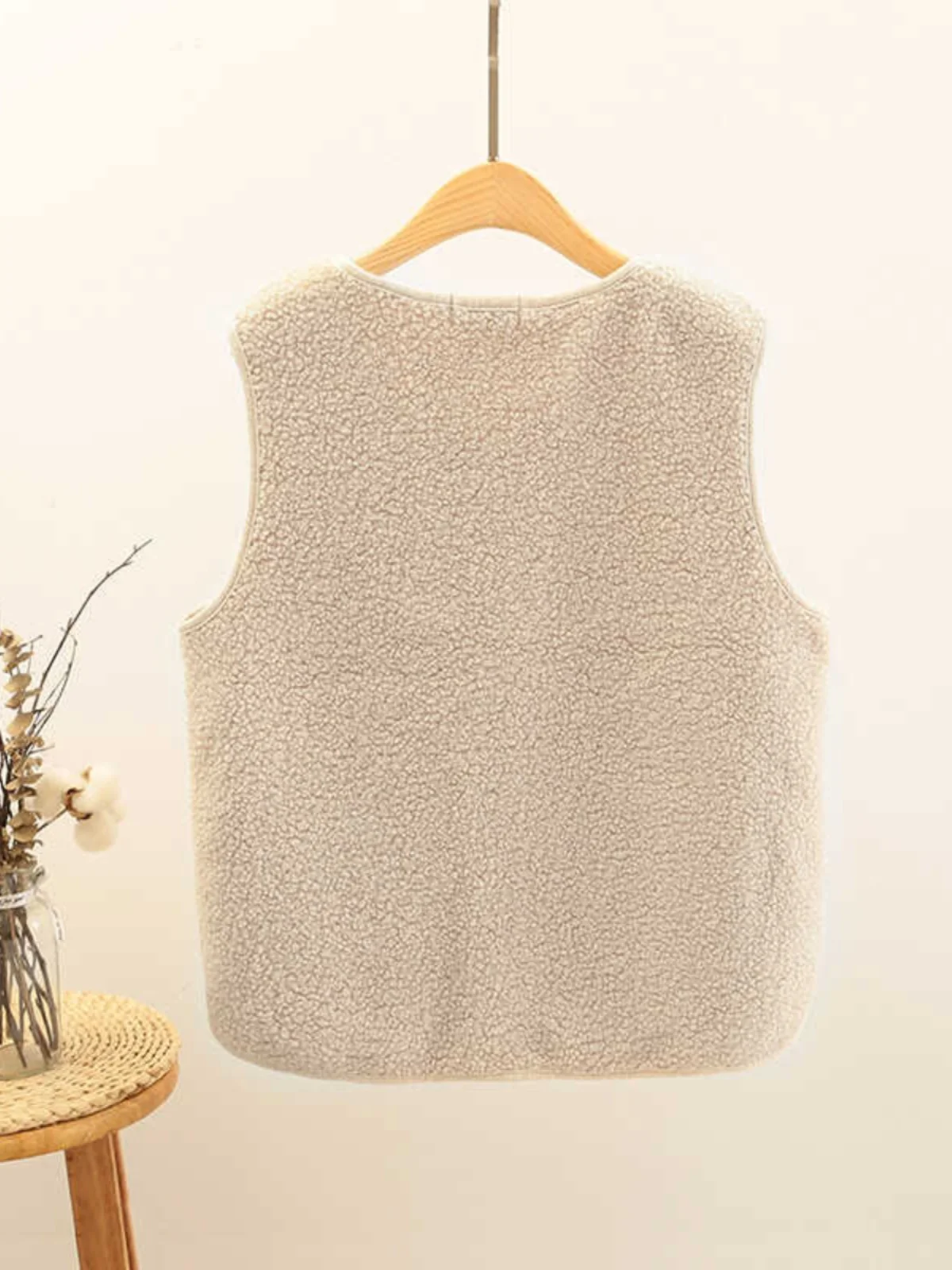 Nouveau gilet en fourrure d'agneau pour femme, en cuir et fourrure, style ample, vêtement d'extérieur tendance, style décontracté, col rond, simple...