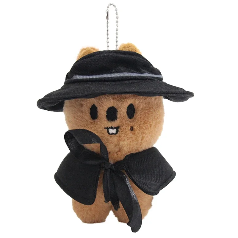 . Kawaii Mini Animal Plush Keychain with Black Cloak & Hat, Cute Stuffed Doll Bag Pendant - view 5