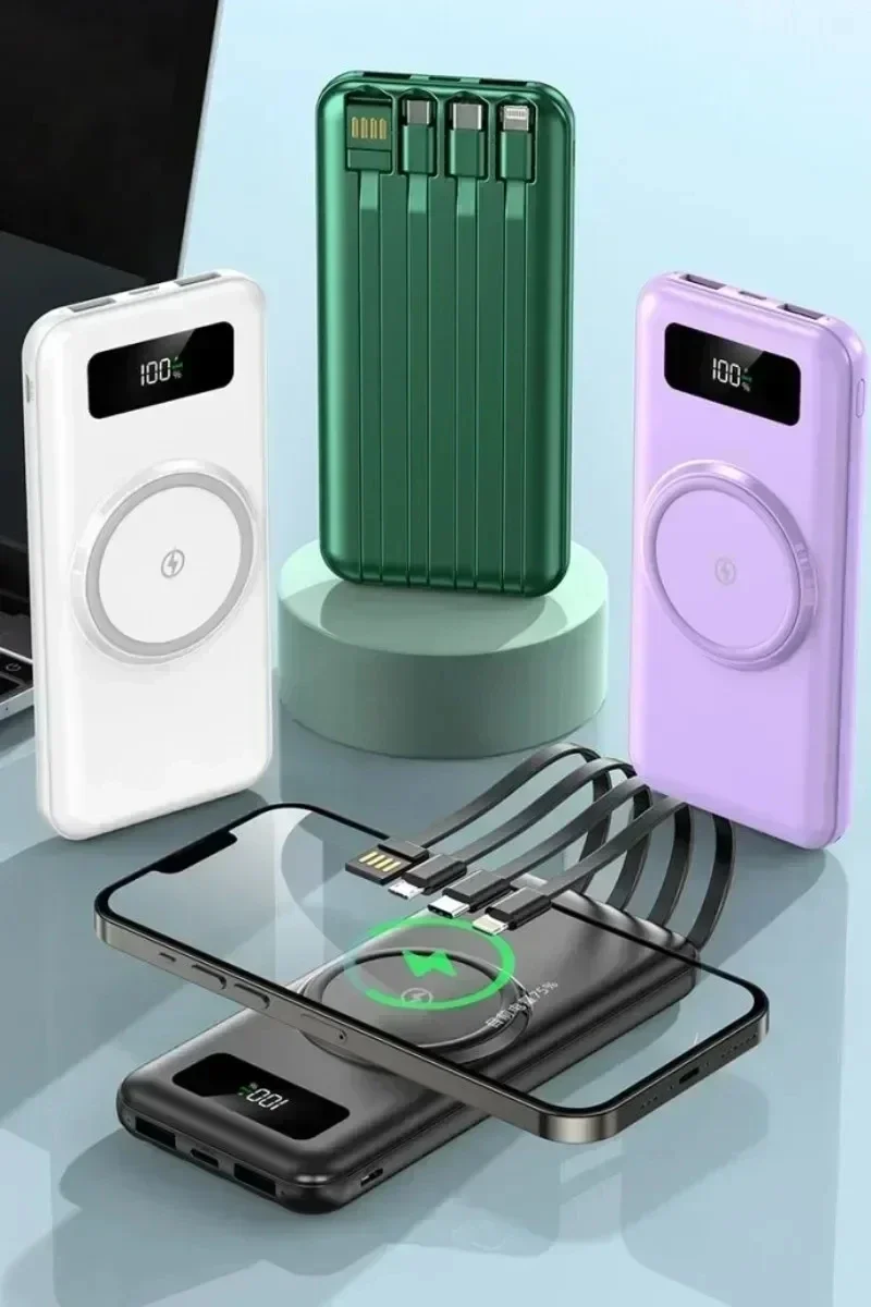 Multifunctional 200000 mA wireless charging treasure comes with four-wire super fast charging portable mobile power supply.