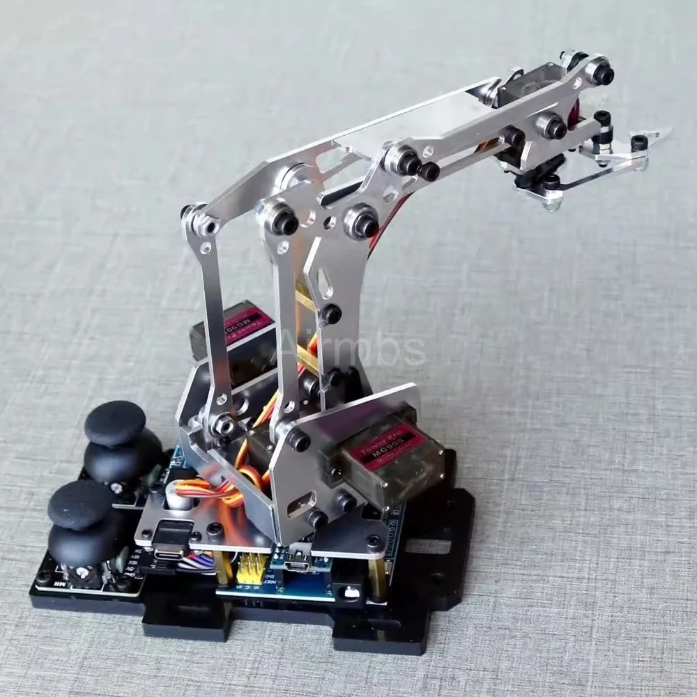 Metal meArm 4 DOF Robot Arm Claw with APP Arduino Joystick Control MG90 Servomotor DIY Manipulator Mechanical Robotic Arm Kit