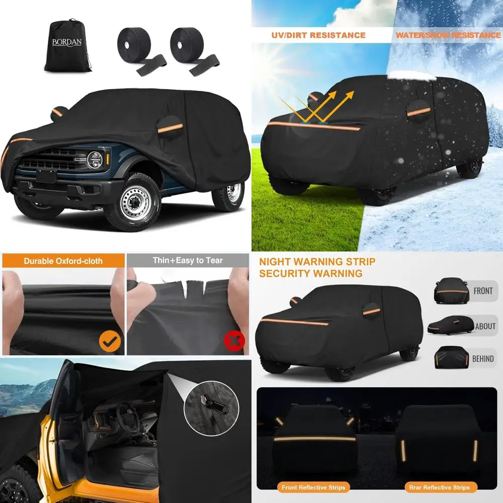 

Waterproof Heavy-Duty 6-Layer Car Cover for 4-Door Vehicles, All-Weather Protection Against Sun, Rain, UV, Dust, and Snow, Outdo