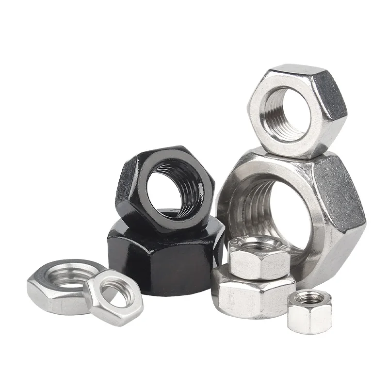 A2 / A4 Stainless Steel Hexagon Full Nut / Hexagon Thin Half Lock Nuts To Fit M1-m33 Metric Bolts And Screws