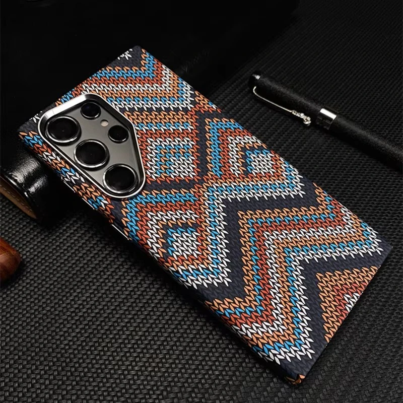 

Luxury Carbon Fiber Texture Magsafe Case For Samsung Galaxy S23 S24 Ultra S24+ S23 Plus Magnetic Wireless Charging PC Hard Cover