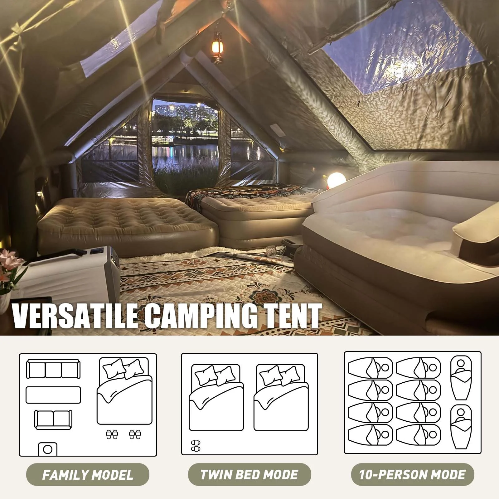 12 ㎡ Tenda da campeggio gonf - Outdoor Furniture Supplier recensione e prezzo