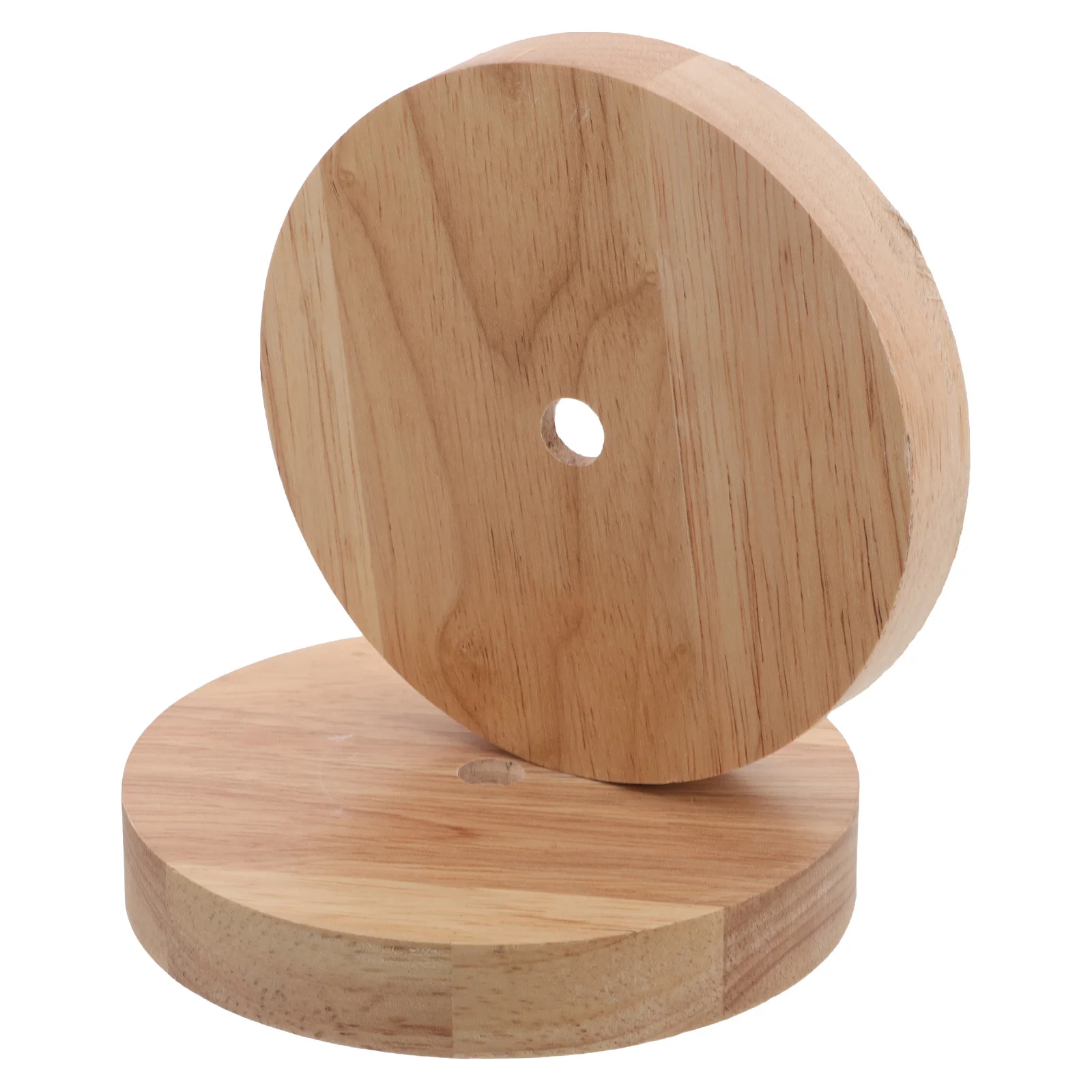 

2Pcs Rustic Solid Wood Lamp Base Round Shape with E27 E14 Socket for DIY Table Lamp Bedroom Living Room Office