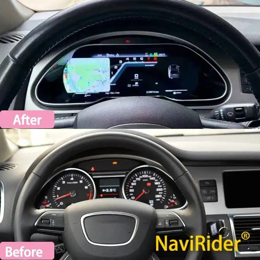 For Audi Q7 2005-2015 Instrument Cluster LCD Digital Dashboard Panel Carplay Gps Speedometer Virtual Cockpit Tachometer Clock