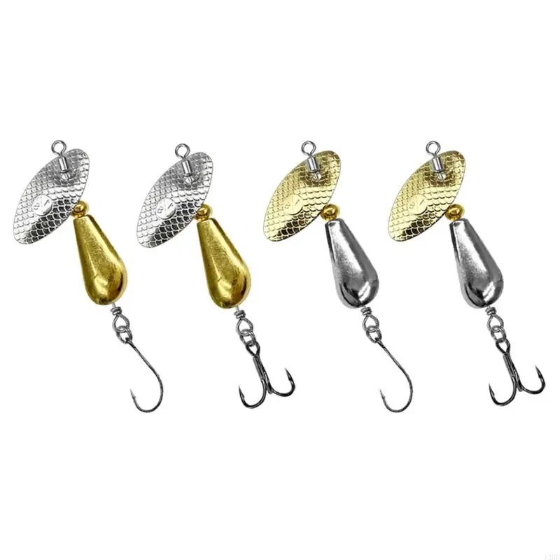 

J2HE 2pcs Fishing Sequins Baits Fishing Spoons Metal Lures Hard Fishing Lures