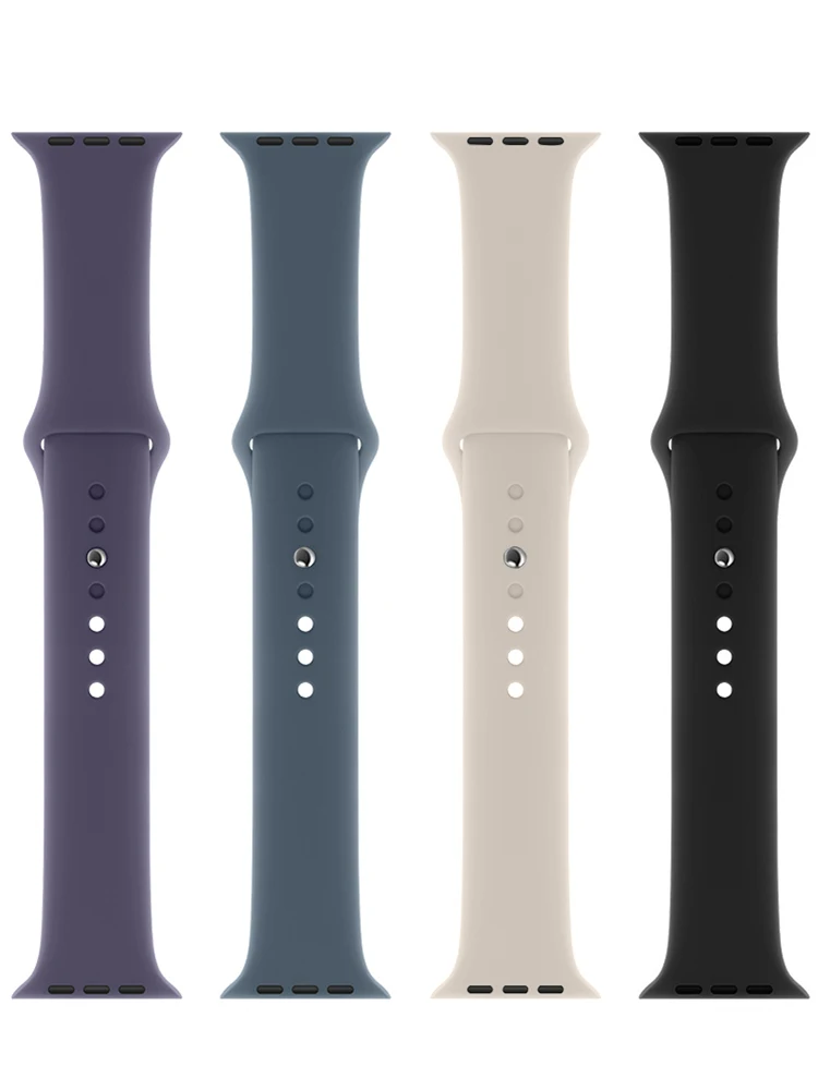 Силиконовый ремешок для Apple Watch, ремешки 46 мм, 44 мм, 45 мм, 49 мм, 41 мм, 40 мм, 42 мм, спортивный браслет Correas iWatch Series 11 10 SE 9 8 7 6 5