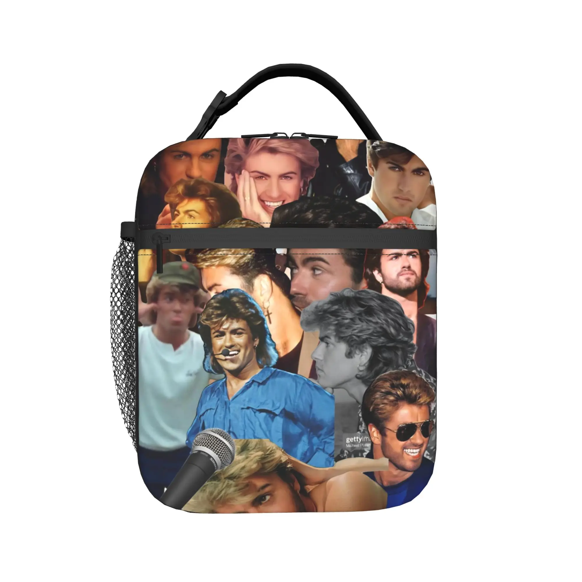 George Michael British Singer Lunch Bag Cute Lunch Box Portable Insulated Thermal Lunch Bags For Men Waterproof Print Cooler Bag