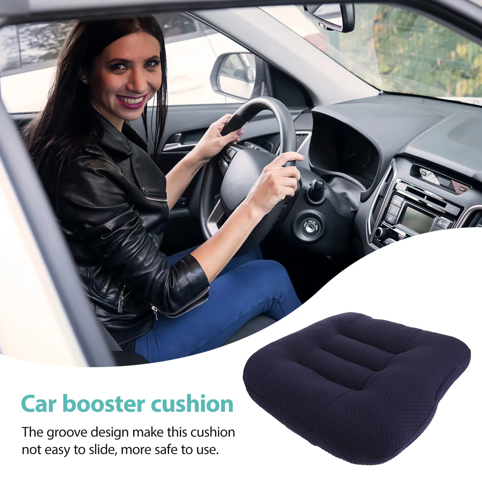 

Car Seat Heightening Cushion Non Slip Design Improve Driving Visibility Comfortable Support Durable Long Lasting Use