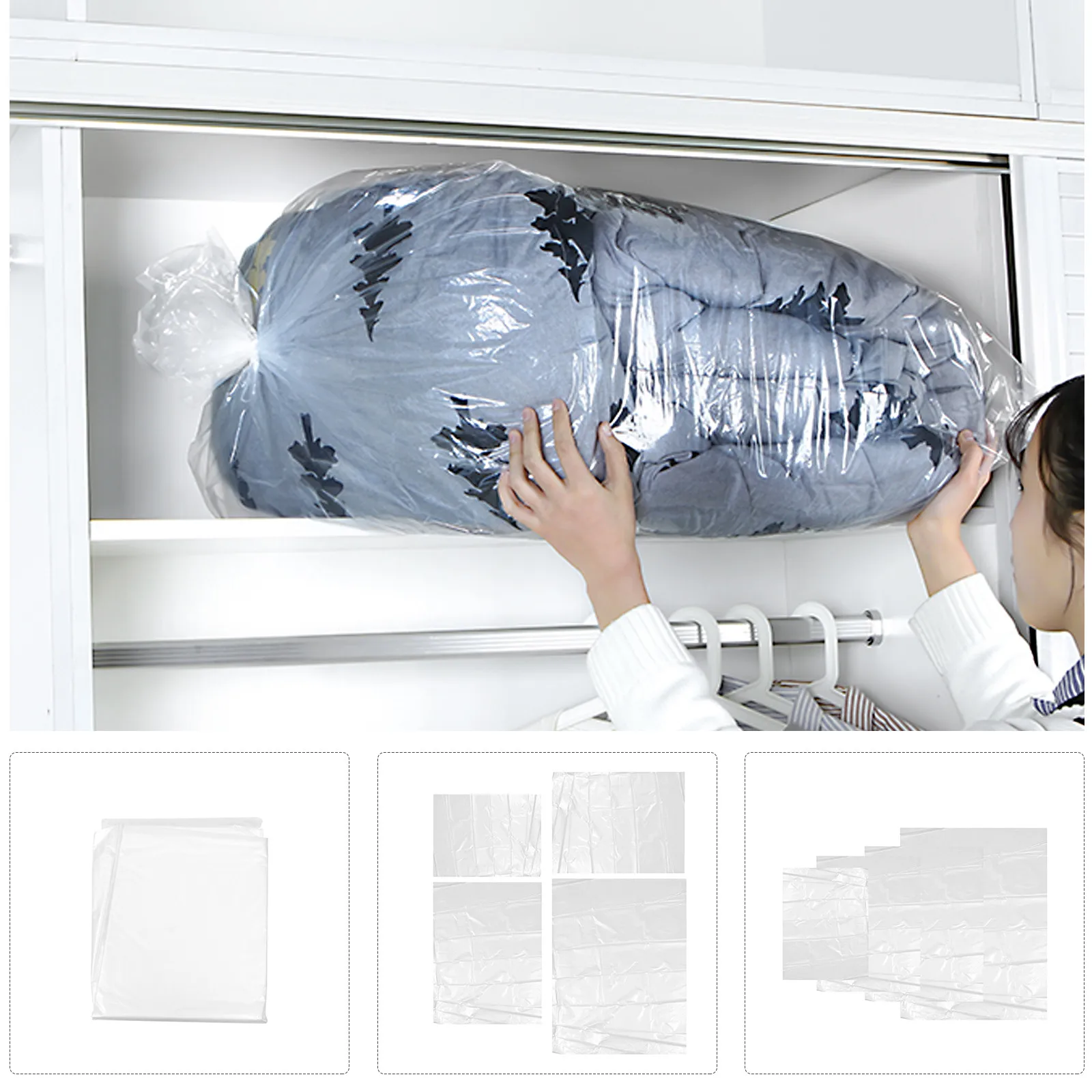 

Набор из 4-х прочных пластиковых сумок-органайзеров для хранения одеял, одежды, постельного белья и подушек, складной контейнер для упаковки