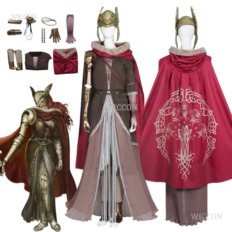 Game Elden Cos Ring Woman Malenia Cosplay Costume Malenia Dress Cloak Outfit Full Set Individual Items Womem Halloween Roleplay