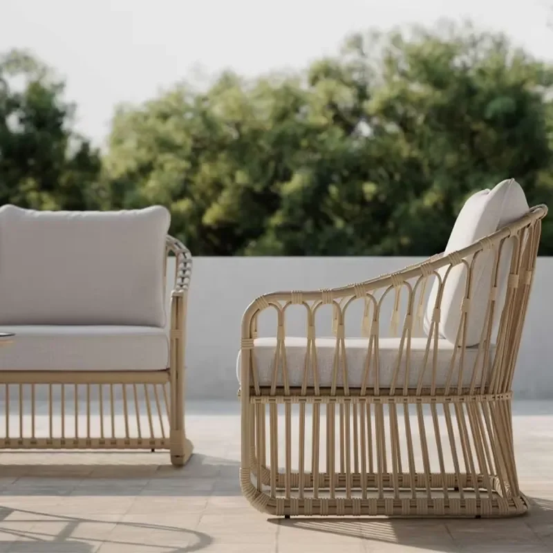 Teak Rattan Outdoor Furniture Garden Sofa Set Rattan Teak Garden Sofa Set Hotel Patio Outdoor Furniture Outdoor Sofa