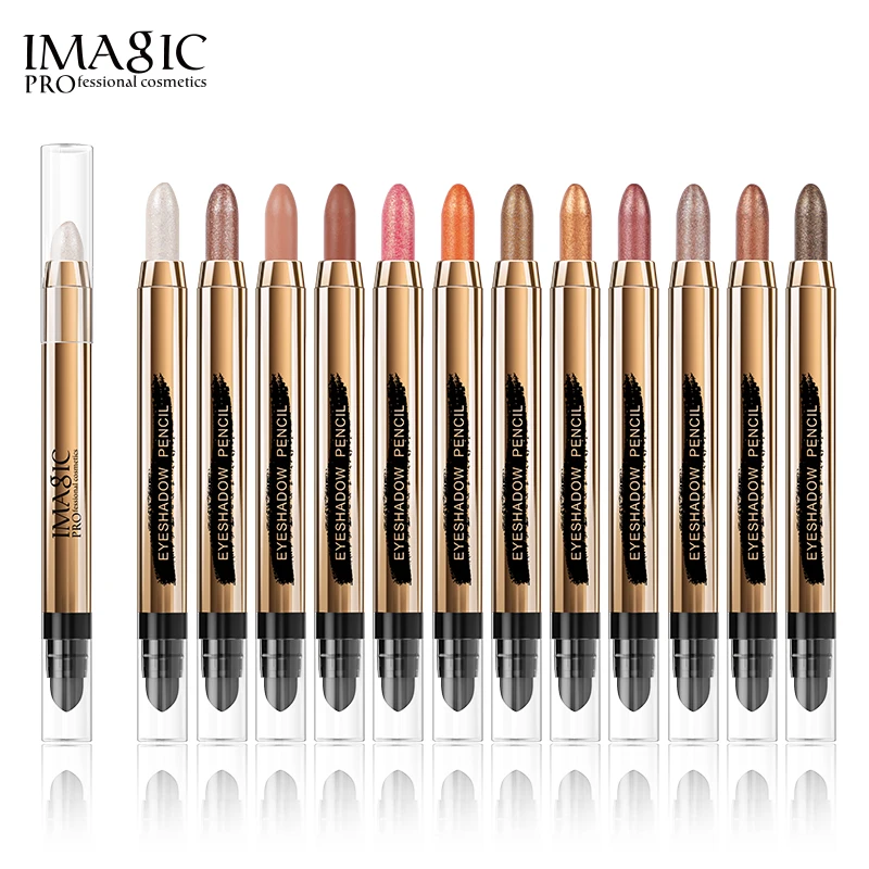 IMAGIC-lápiz de sombra de ojos de 12 colores, resaltador de brillo mate, gusano de seda, rubor, ilumina los ojos, pigmento Natural, larga duración,