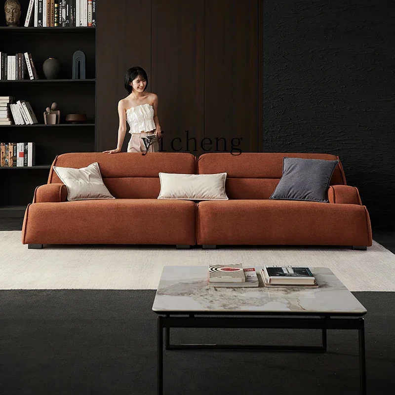

living room fabric sofa Nordic light luxury three-person straight row designer furniture