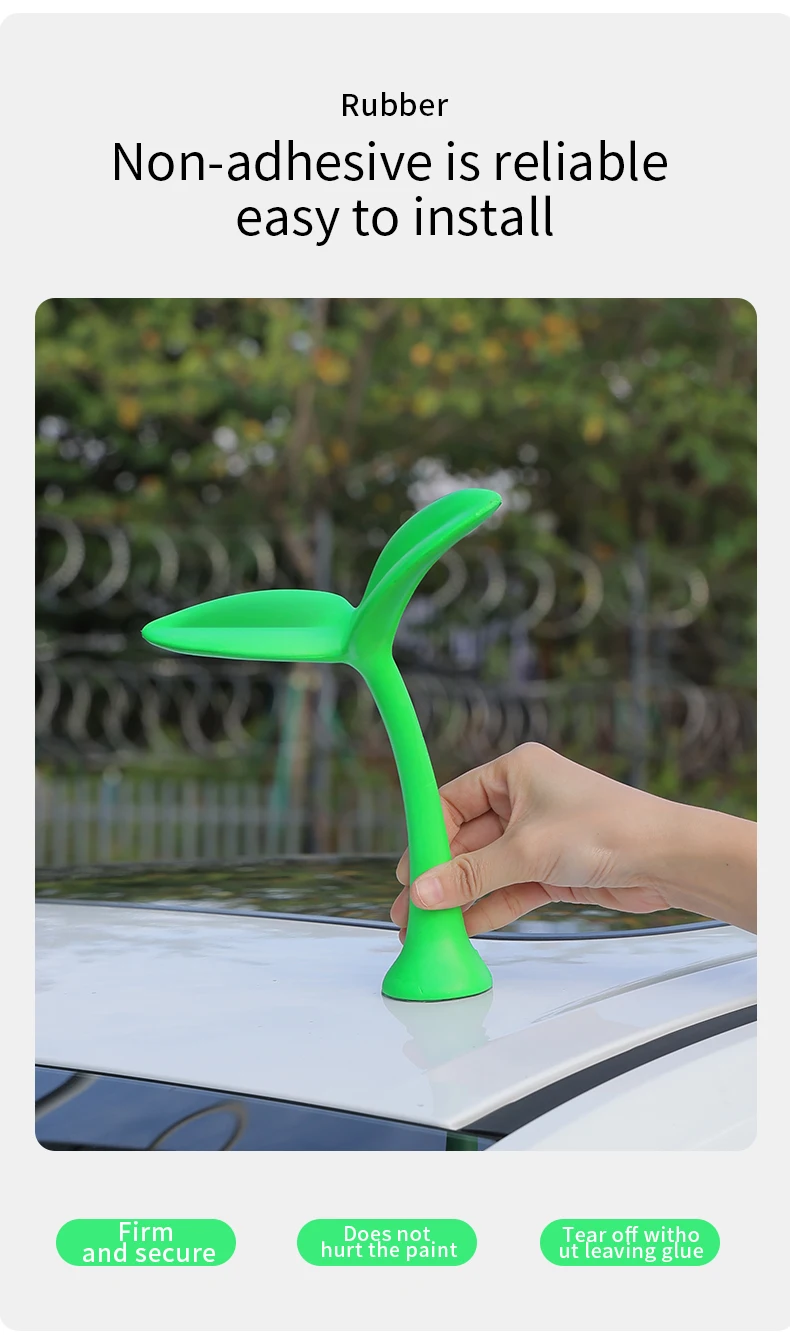 Auto Ornamente 3D Auto Dach Dekoration Aufkleber Sojasprossen Sämlinge Blume Knospe Tentakel Ornament Außen Dekorative Zubehör – Detail 8