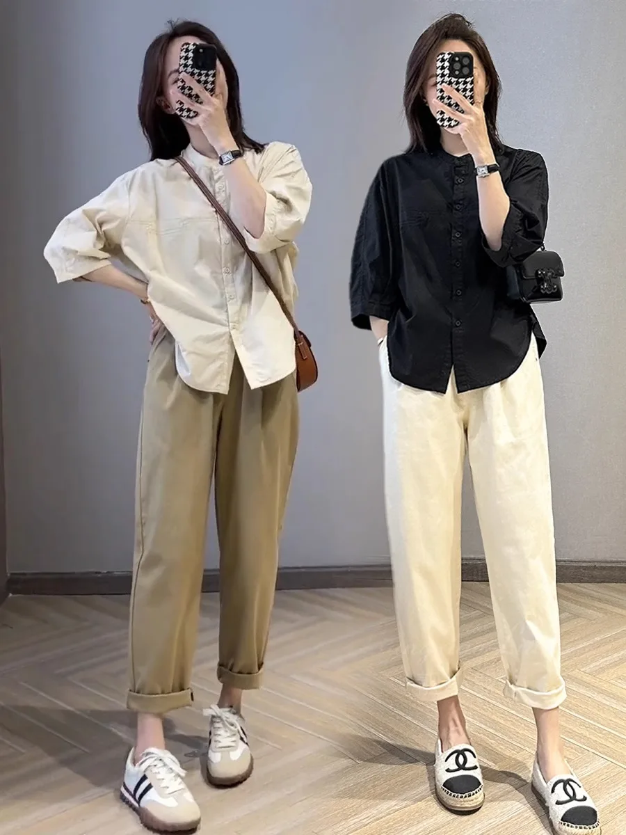 

Women's round Neck Short Sleeve Shirt Loose Fit UV Protection Half Sleeve Korean Style Summer New Fashion Slimming Top