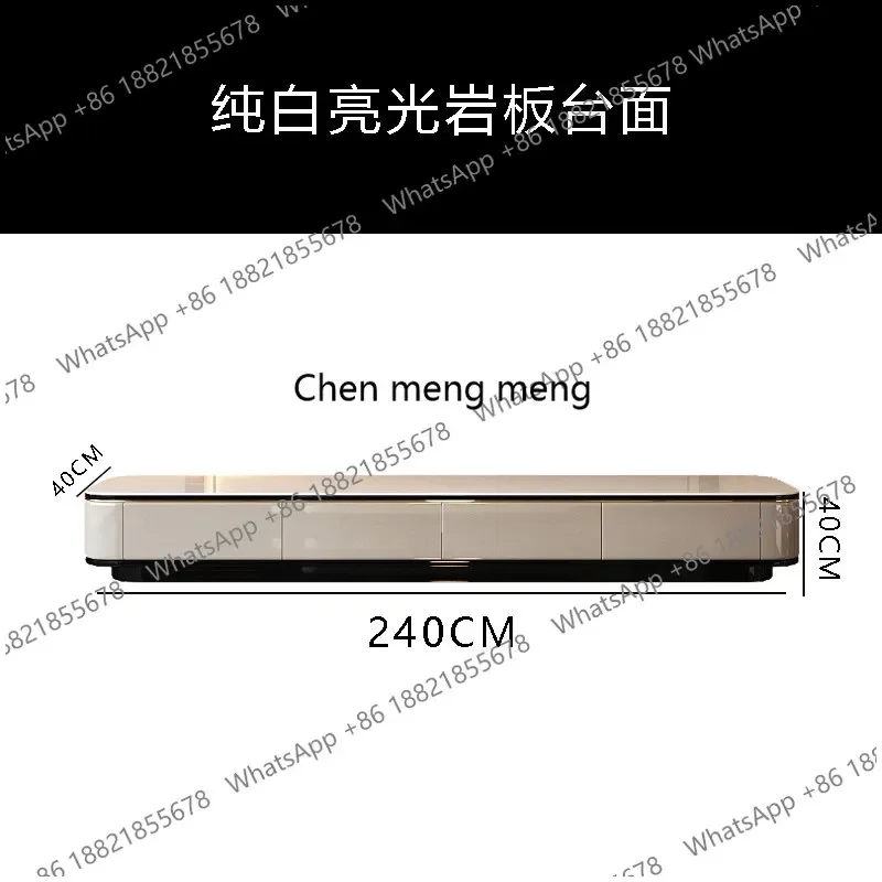 High-end coffee table for home use, light luxury high-end villa large flat floor creativity, rock slab glass coffee tableh178