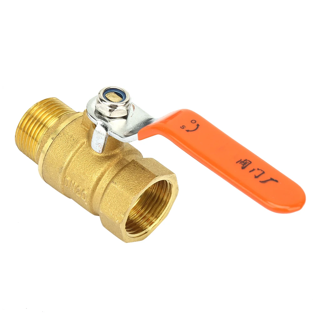 DN20 Ball Valve Brass Ball Valve Shut off Valve Brass Pipe Ball Valve Male and Female Thread 3/4" DN20 Pipe Ball Valve