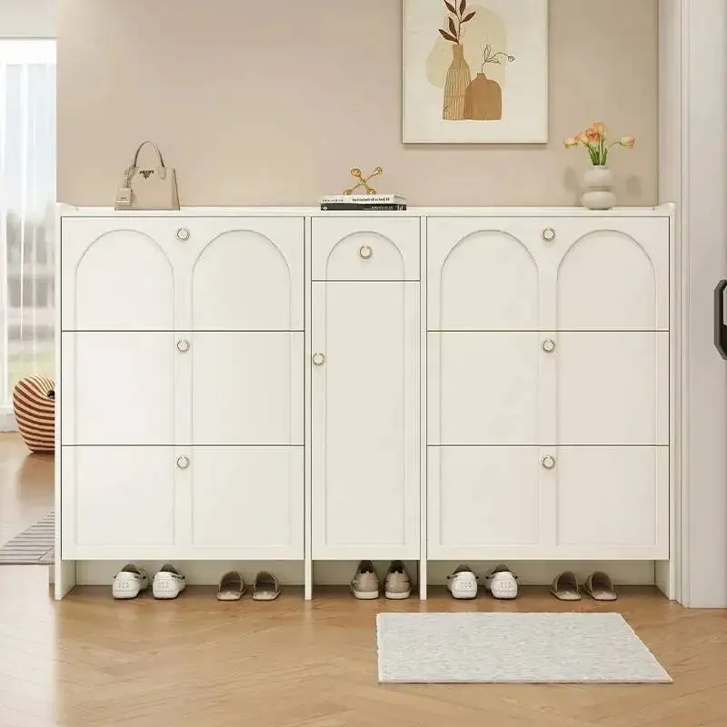 Entrance Hall Simple Shoe Cabinets Solid Wood Minimalist Modern Men Shoe Rack Space Saving Vintage Muebles Ornaments Home Decor