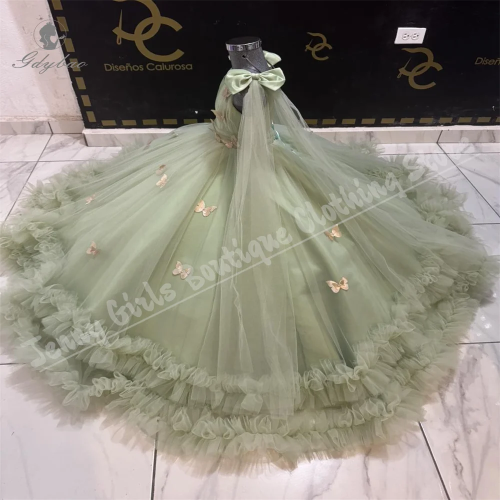 

Flower Girl Dress Fluffy Ruffled Mesh Princess Birthday Dress Customized Children's Clothing For Formal Occasions