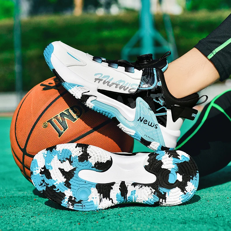 Fashion Breathable Basketball Footwear Reinforced Heel Protection Abrasion Resistant Upper Non Slip Shockproof SoleDailyTraining