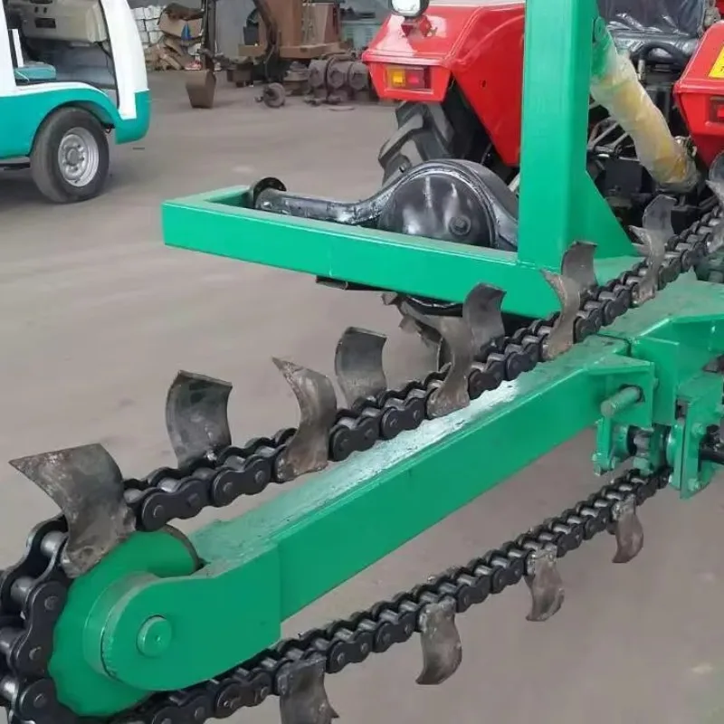 Rear-Mounted Chain Trencher For Tractor, Heavy-Duty PTO Driven Ditching Machine, Agricultural Farm Drainage Digger
