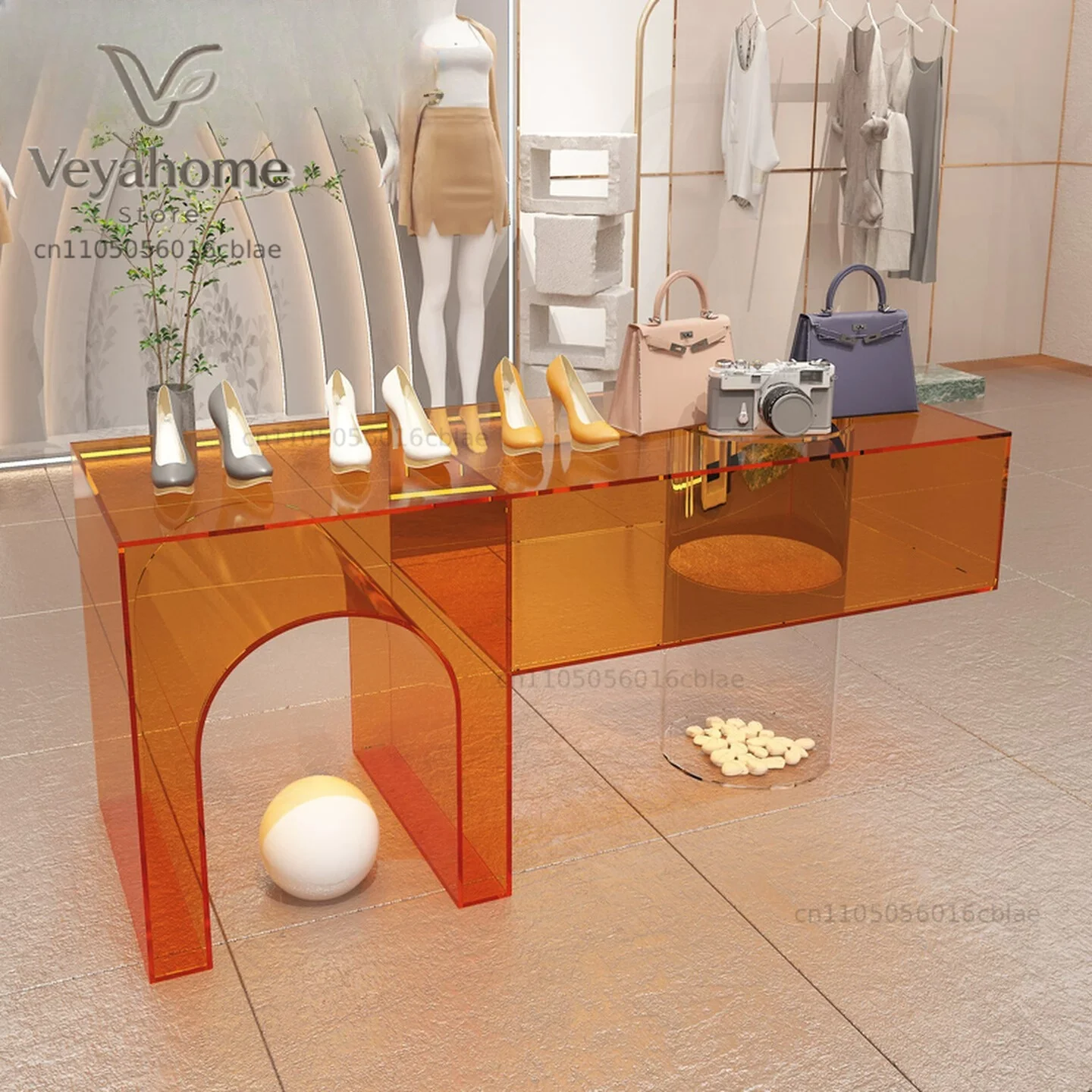 Clothing store Nakajima water table acrylic display stand shoe store display stand shoe bag storage table store display props