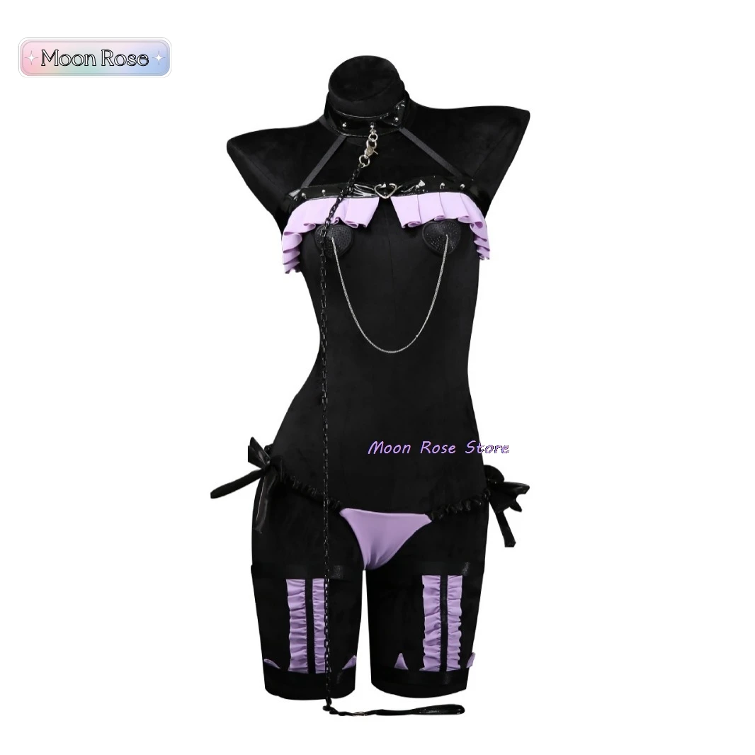 Bedtime Women Sexy Lingerie Chain Nipple Patch Pajamas Womem Temptation Outfit Role Play Costumes Mini See Through Underwear