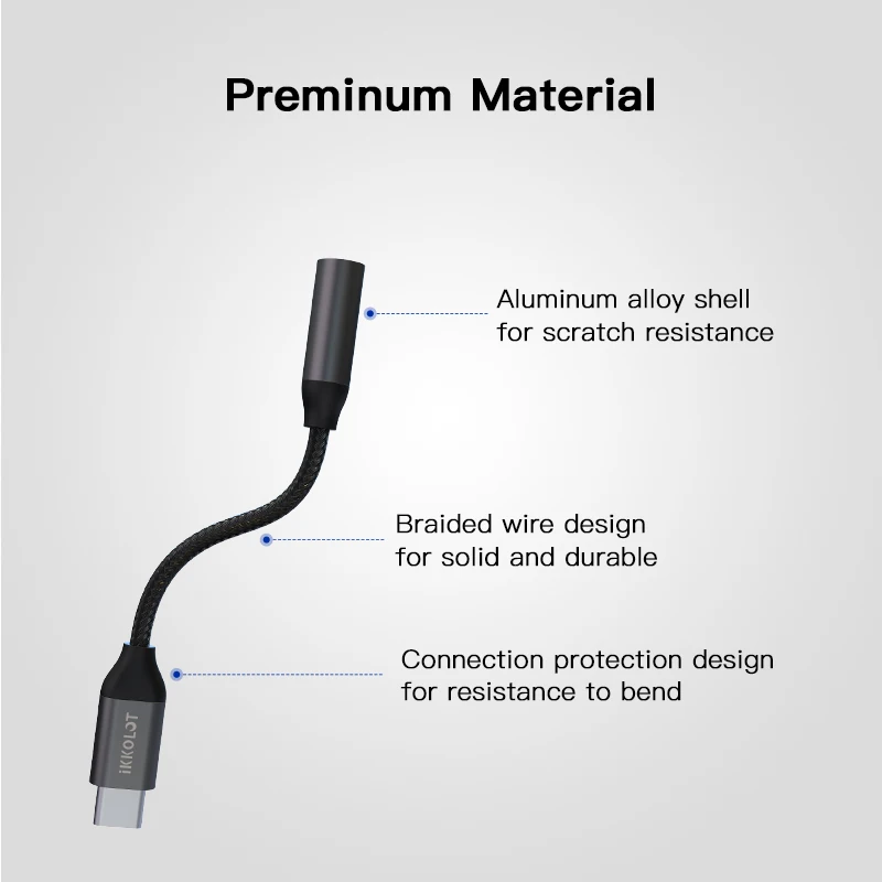 Ikko dac alta fidelidade fone de ouvido amplificador usb tipo c para 3.5mm aux fone de ouvido jack adaptador de áudio usb conversor para xiaomi samsung