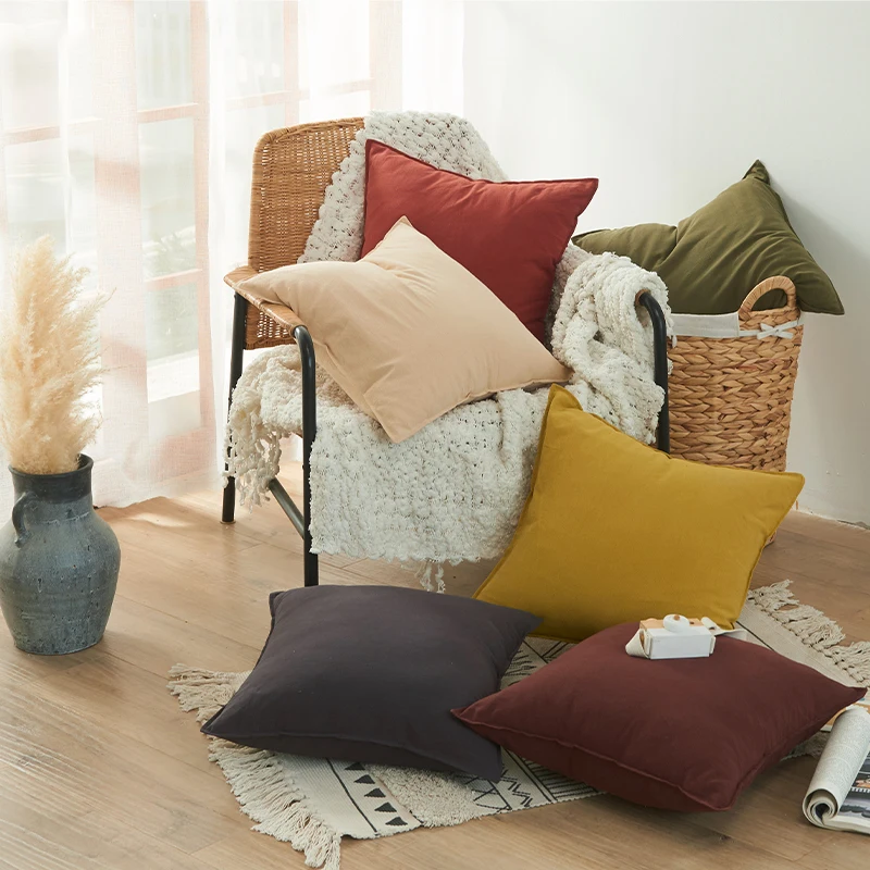 

Cushion Cover 30x50cm Home Decorative Pillow Covers Solid Color Sofa Polyester Cotton Living Room Bedroom Soft Skin-friendly