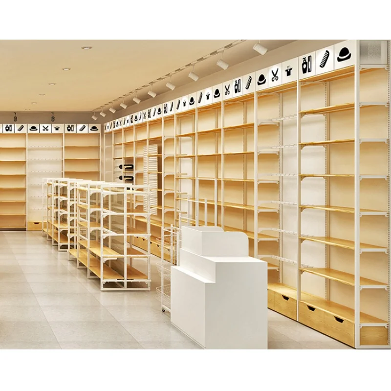 Custom, Custom Houten Supermarkt Miniso Handige Winkel Winkelcentrum Display Rek Plank Meubels