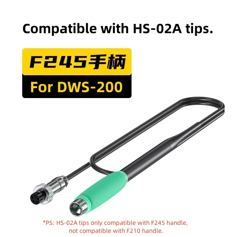 F210 F245 Soldering Handle for Fnirsi DWS-200 Soldering Staion, HS-02A tip for F245 handle, HS-02B tip for F210 handle Replace