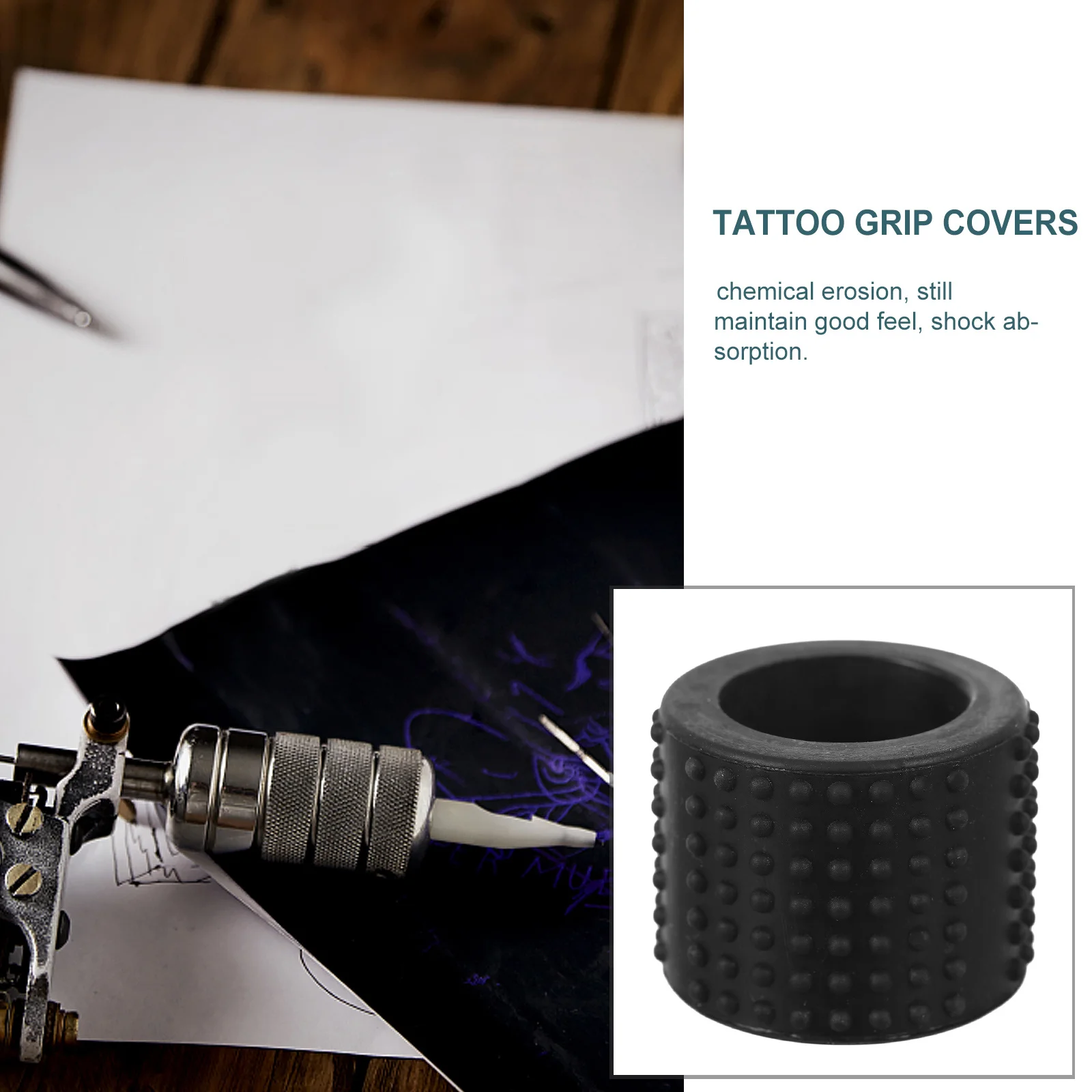 1 قطعة غطاء مقبض السيليكون العملي 25 مللي متر حجم مقاومة للحرارة قبضة كم للفنان دائم مكافحة الكالس الشريط