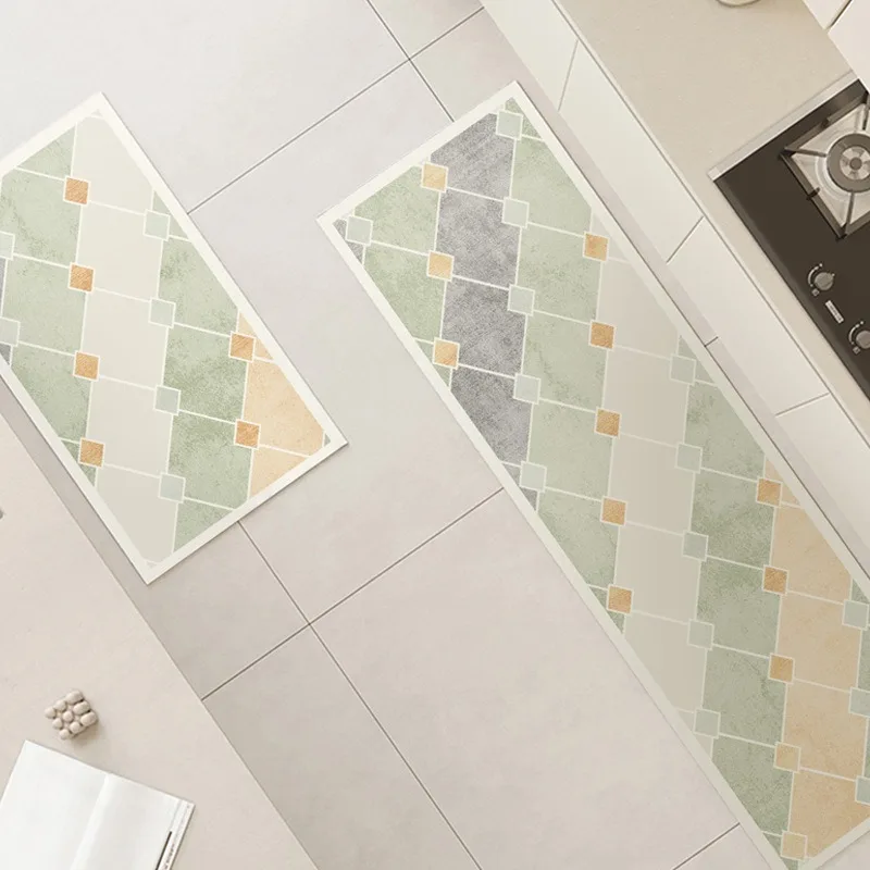 

Kitchen Floor Mats Non-slip Waterproof Oil-proof Carpet Colorful Geometric Pattern Long Size Rug Home Decoration Mats 주방 바닥 매트