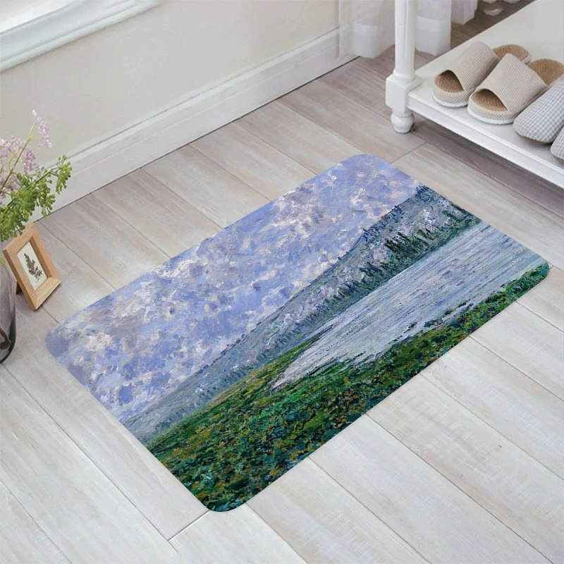 Claude Monet Art Painting Floor Mat Doormat Entrance Door Room Rugs Home Kitchen Carpet Carpets Balcony Foot Rug Mats Bathroom