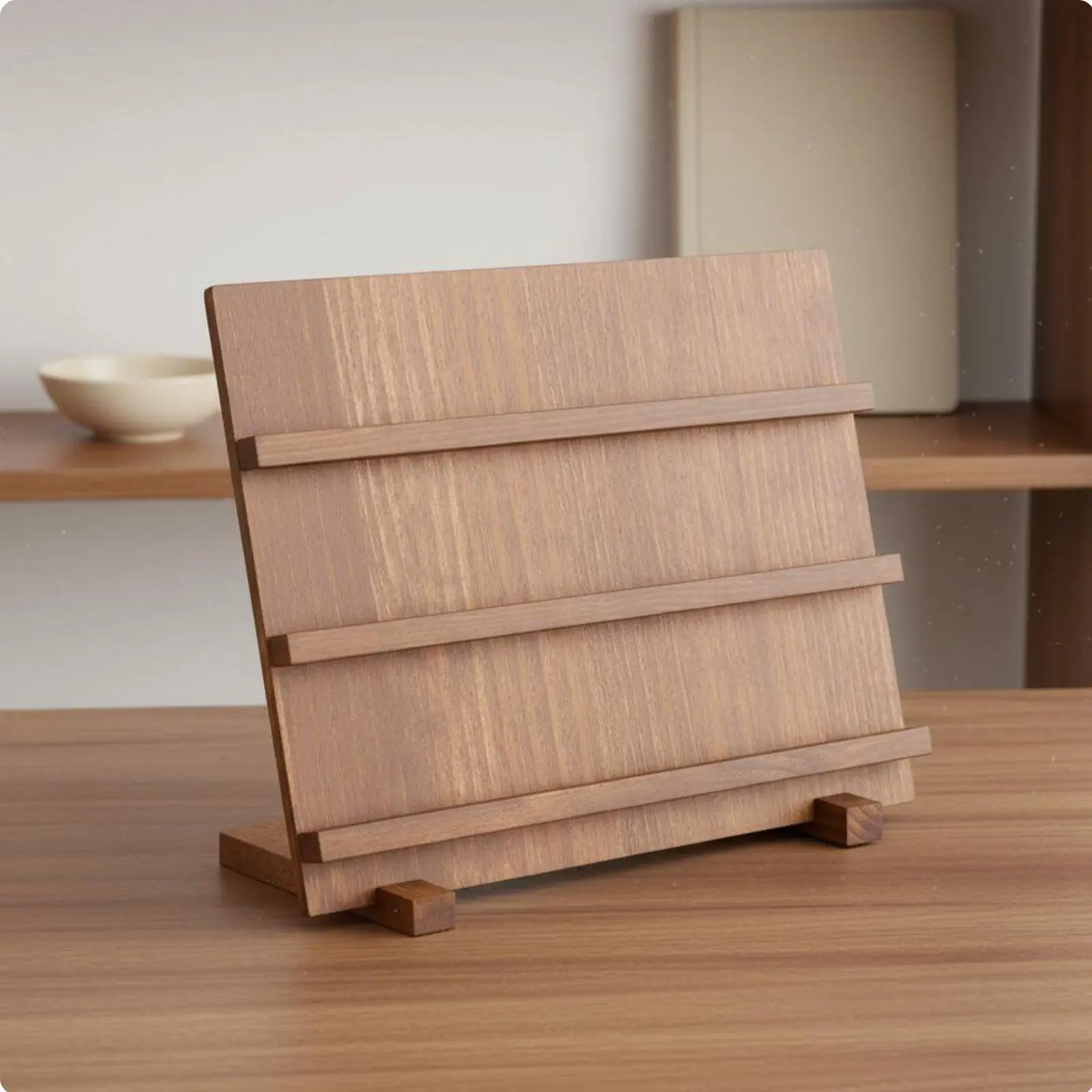 Solid Wood Earring Display Stand Tiered Jewelry Organizer Shelf for Necklace Display in Shops and Live Broadcast - view 3