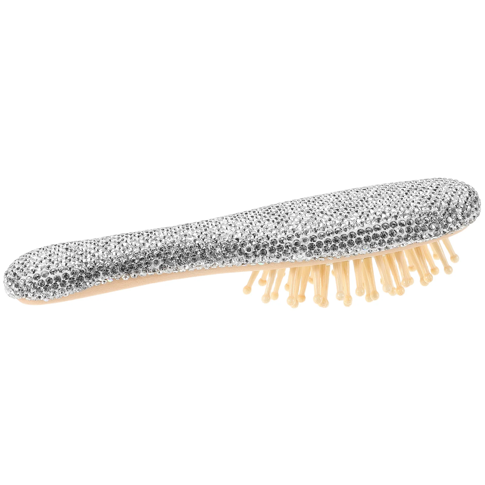 

Rhinestone Hair Comb Wooden Massage Scalp Detangler Lightweight Travel Accessory For Women Styling Gua Sha Brush Wedding