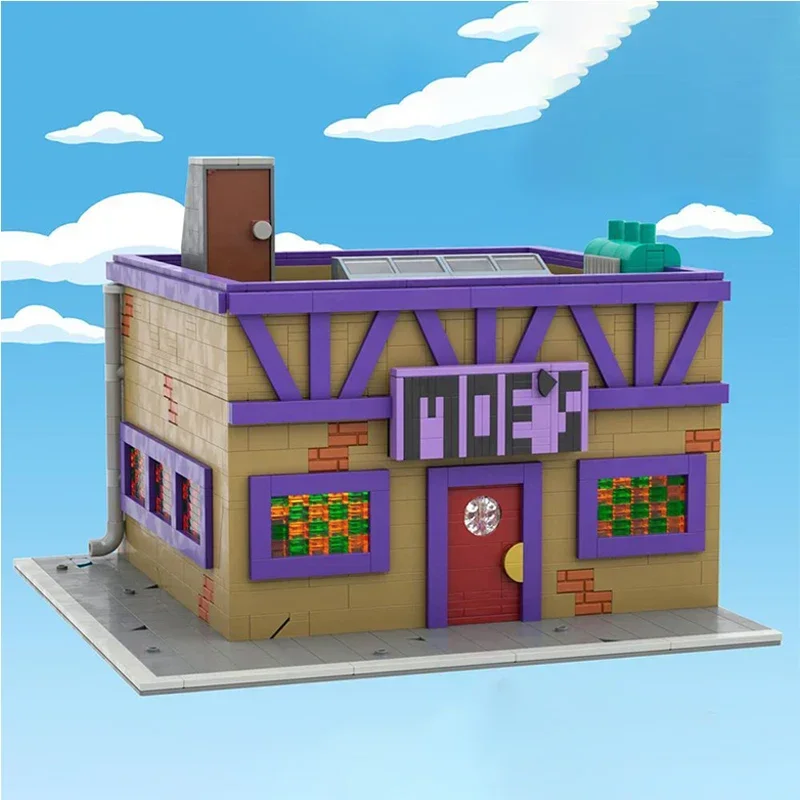 Popolare Anime Street View Modello MOC Building Brick Springfield Tavern Tecnologia modulare Regalo Vacanza Assemblare Giocattolo per bambini Vestito