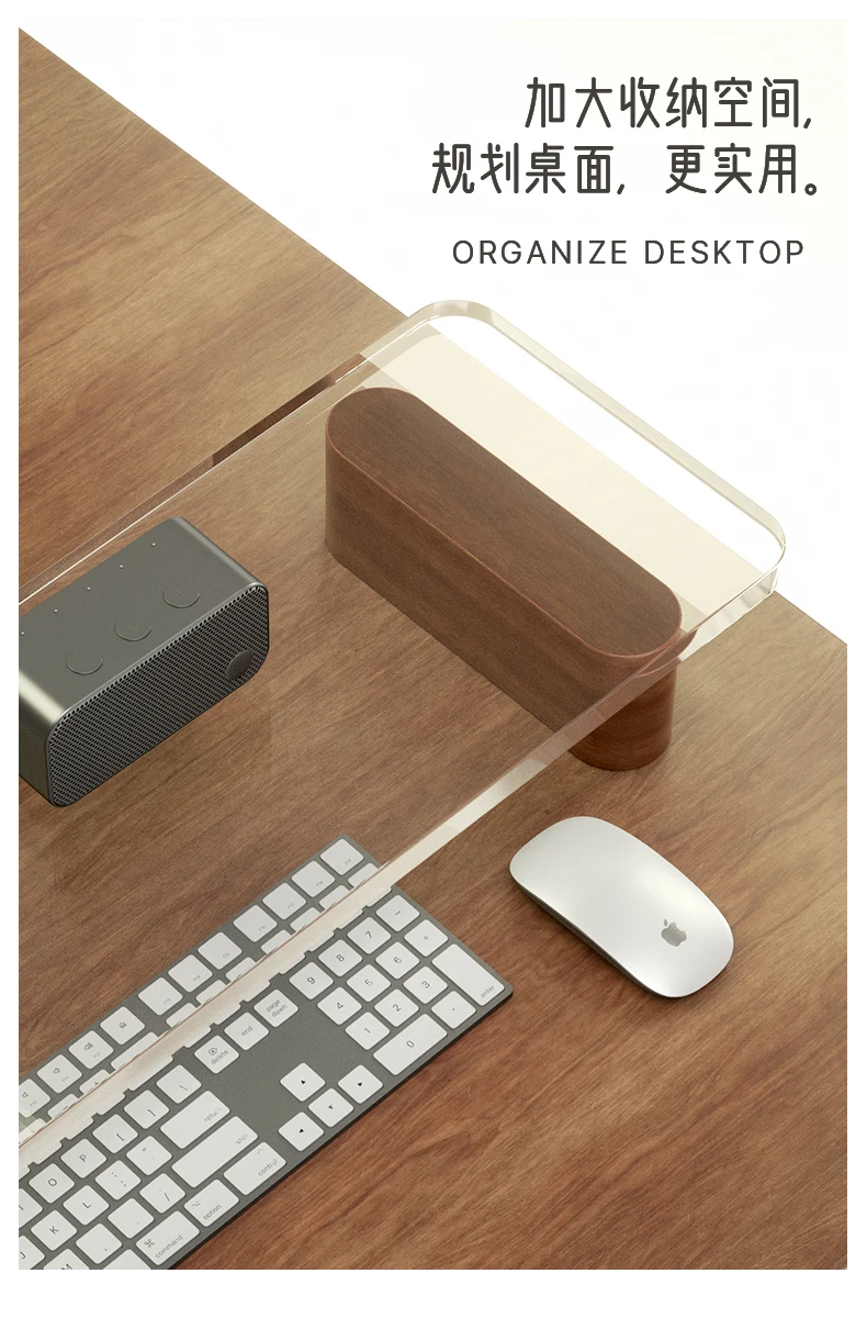 Clear Acrylic Monitor Stand Riser for Computer Office Desk Organizer Shelf Laptop Screen Holder Desktop Workstation Accessories