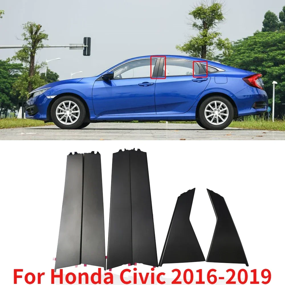 

CAPQX For Honda Civic 2016-2019 Car Front Rear Windshield Door Column Outer Garnish Plate Window Glass Triangle Trim Panel Cover
