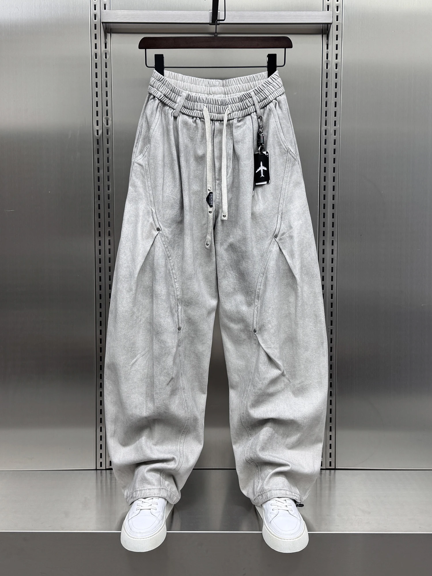 

Trendy Folded Outdoor Men's Loose Casual Pants Autumn New Sle Comfortable Breathable Straight Leg Pants Faion Brand