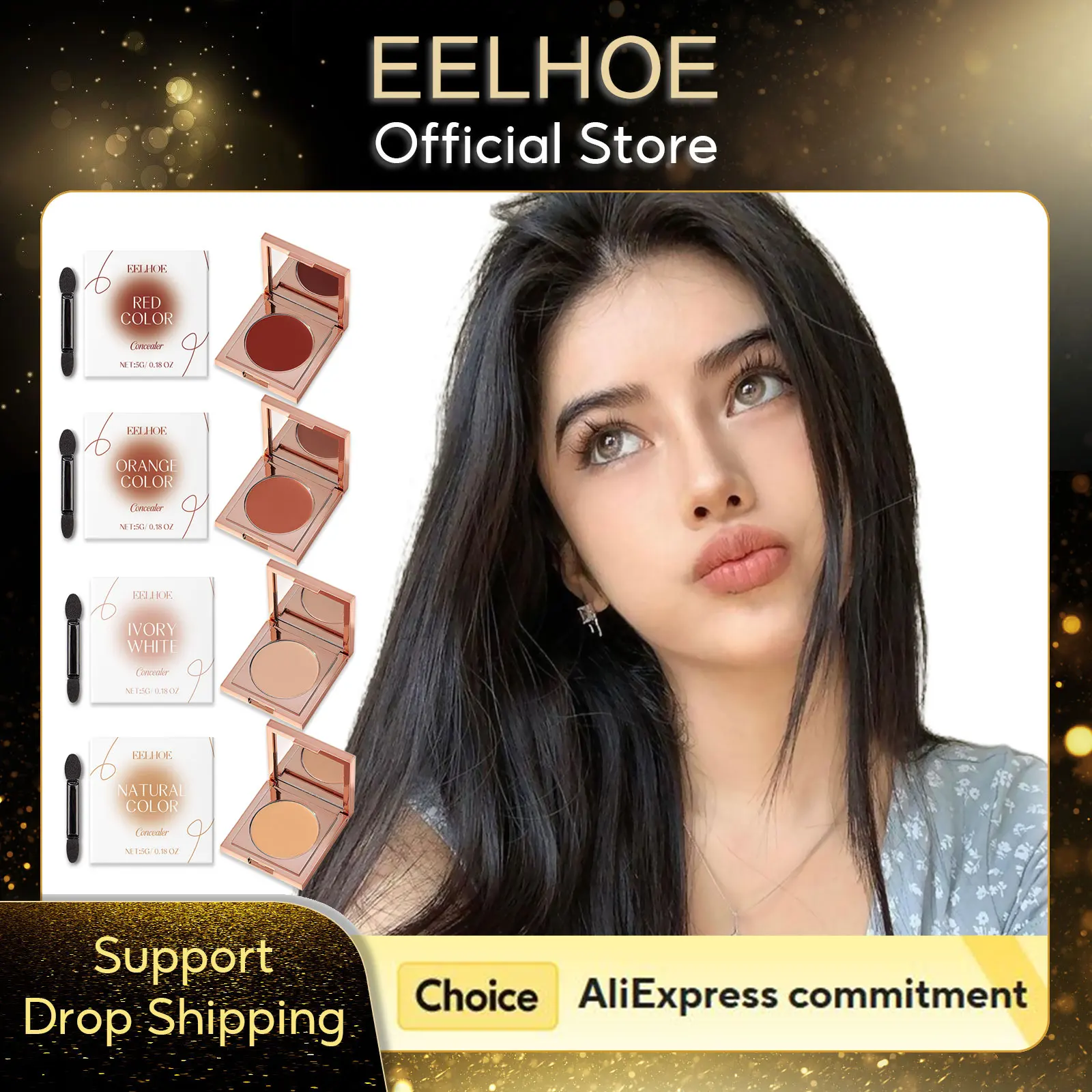 EELHOE Flawless Makeup Concealer Corrector to Cover Dark Circles Removal Long Lasting Waterproof Matte High-Coverage Concealer