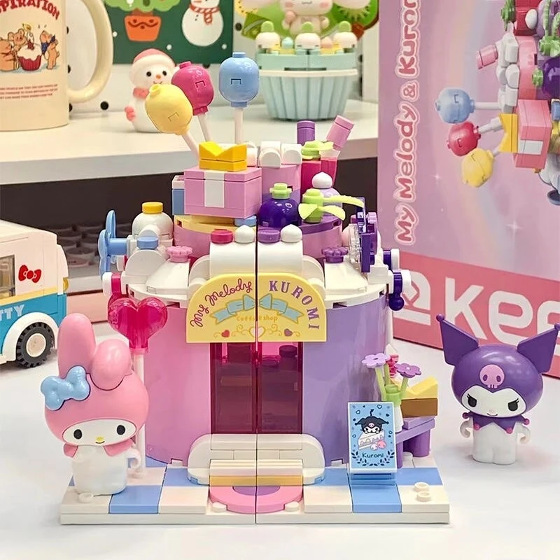 

Оригинальные строительные блоки Keeppley Sanrio, серия Sweet Companion, Kuromi Mymelody, детские игрушки, милый подарок на день рождения