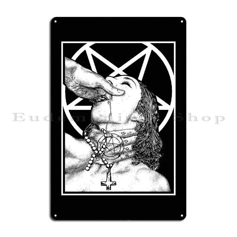 Satanic Nun Metal Sign Pub Designer Painting Personalized Club Tin Sign Poster