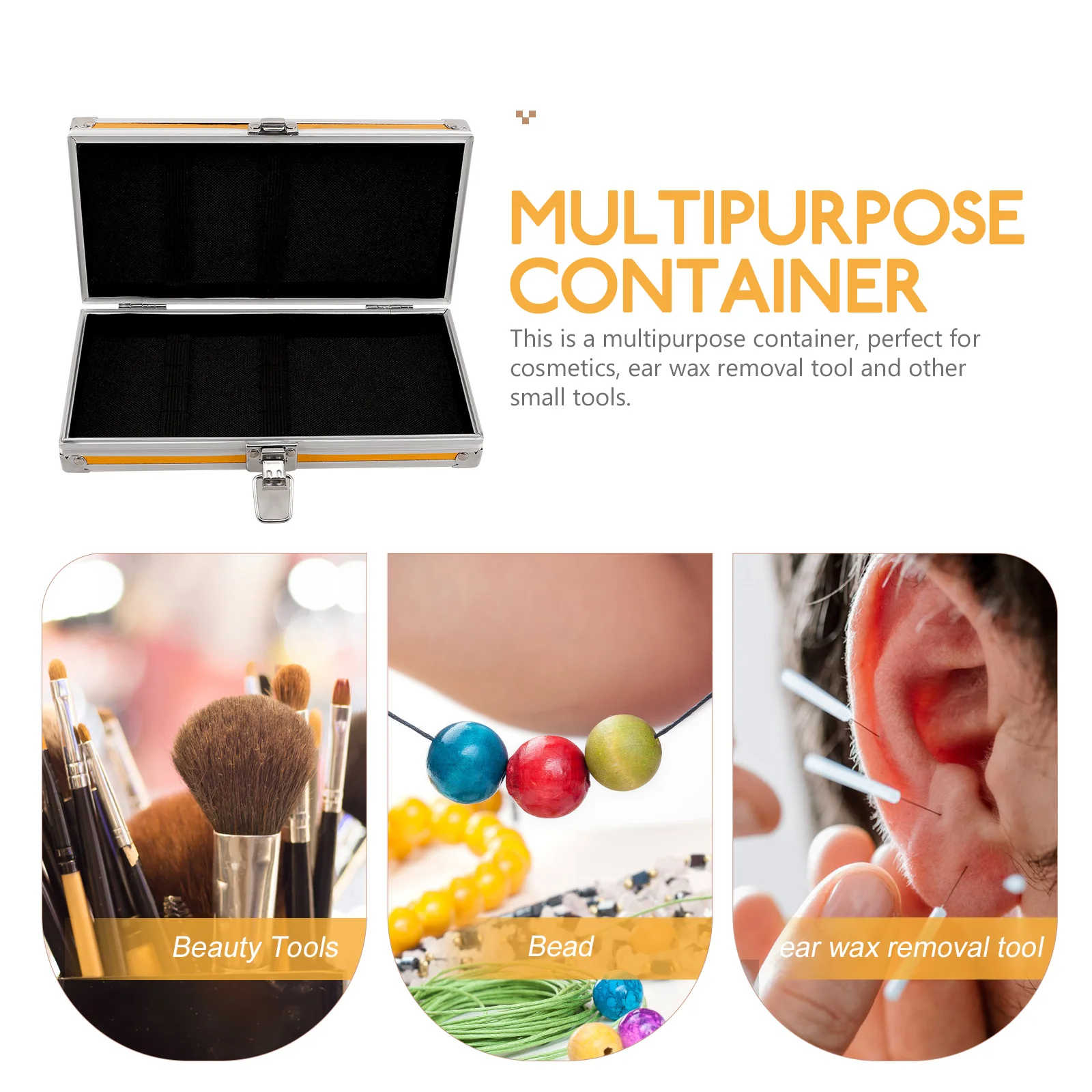

1pcs Multifunctional Aluminum Alloy Toolbox Portable Storage Holder Durable Tool Organizer for Ear Wax Removal Kit Cosmetics