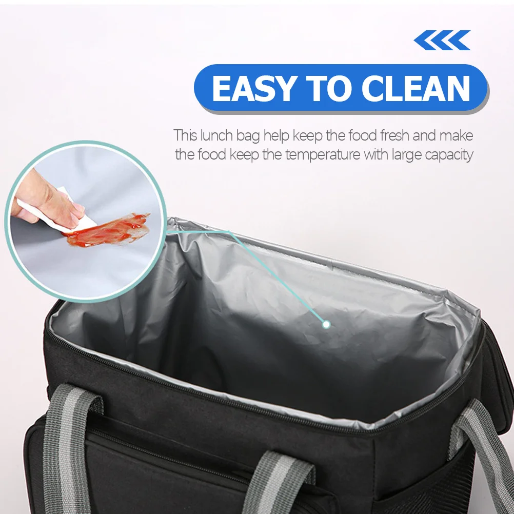 حقيبة غداء معزولة قابلة لإعادة الاستخدام مقاومة للماء حقيبة حرارية للنساء والرجال سعة كبيرة للنزهات والمكتب حقيبة تخزين المواد الغذائية
